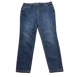 Avenue Denim Womens Skinny Jeans Plus Sz 20 Dark Wash Stretchy Embroider Pockets